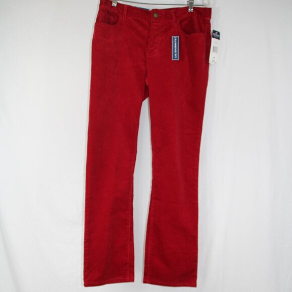 Chaps Women's Dark Tart Red Corduroy Pants, Size 8P, Slimming Fit NEW - Picture 1 of 10
